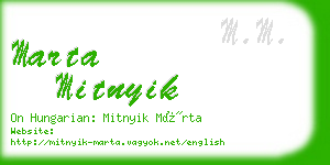 marta mitnyik business card